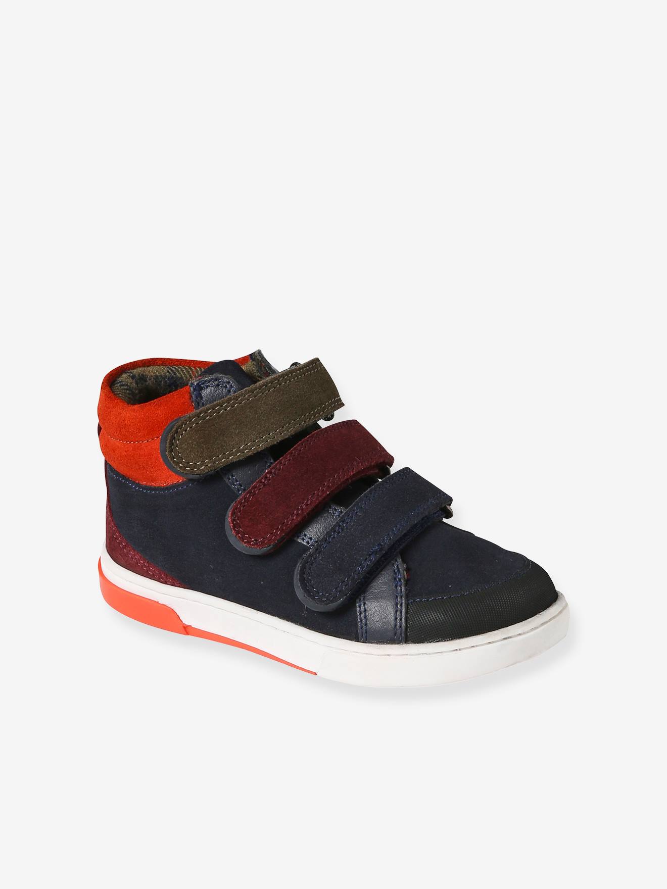 Baskets montantes cuir enfant collection maternelle marine