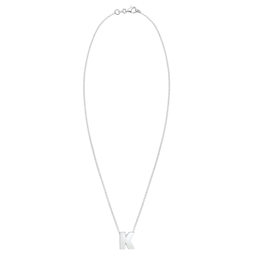 Elli Elli Collier Femme Pendentif Lettre K Initiale - (925/1000) Argent Bijoux