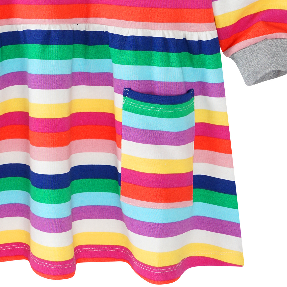 Mädchen Sweatkleid in bunten Regenbogenfarben