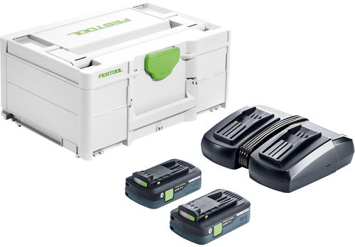 Festool Tilbehør 577109 Energisett SYS 18V 2x4.0/TCL6 DUO - 2 x batteripakke og lader i Systainer