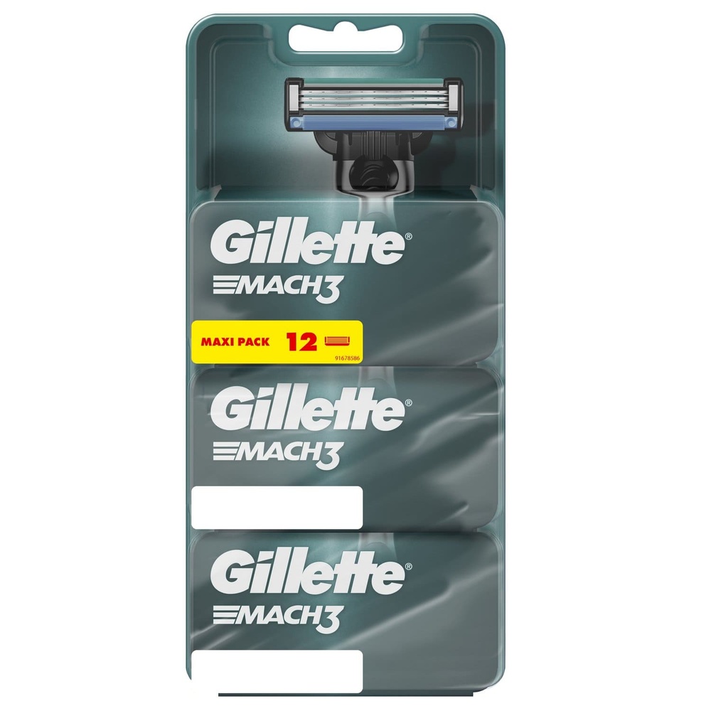 gillette Gillette Mach3 Lames de Rasoir x12 Lames de Rasoir