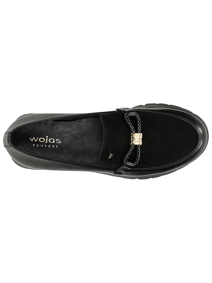 Wojas Leder-Slipper in Schwarz günstig kaufen