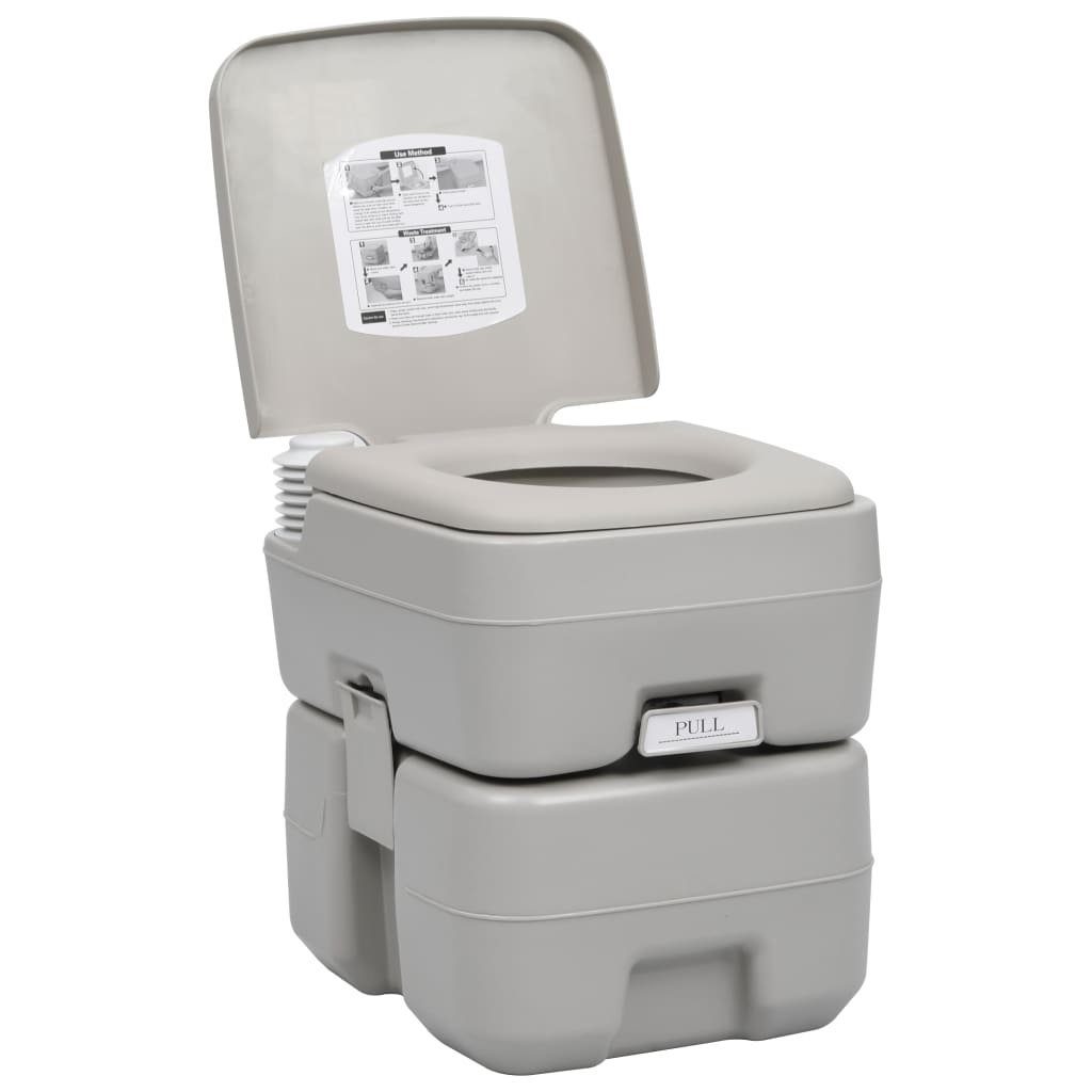 vidaXL Campingtoilette Tragbare Campingtoilette Grau 20 10 L