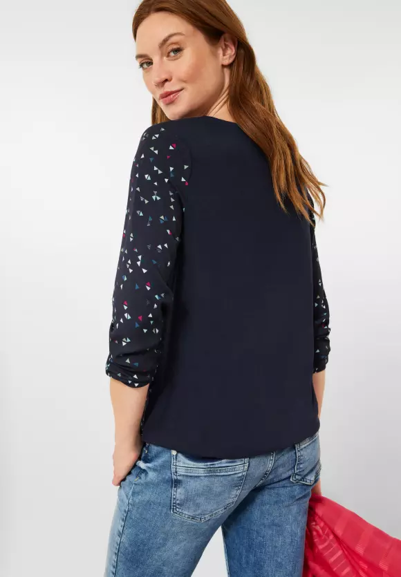CECIL Printbluse im Materialmix