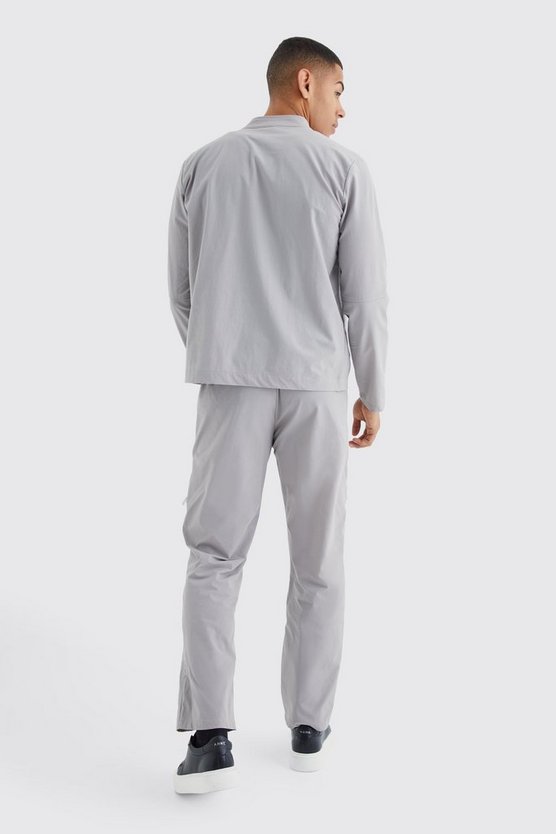 Langärmliges Overshirt mit Stretch-Einsatz und Reißverschluss