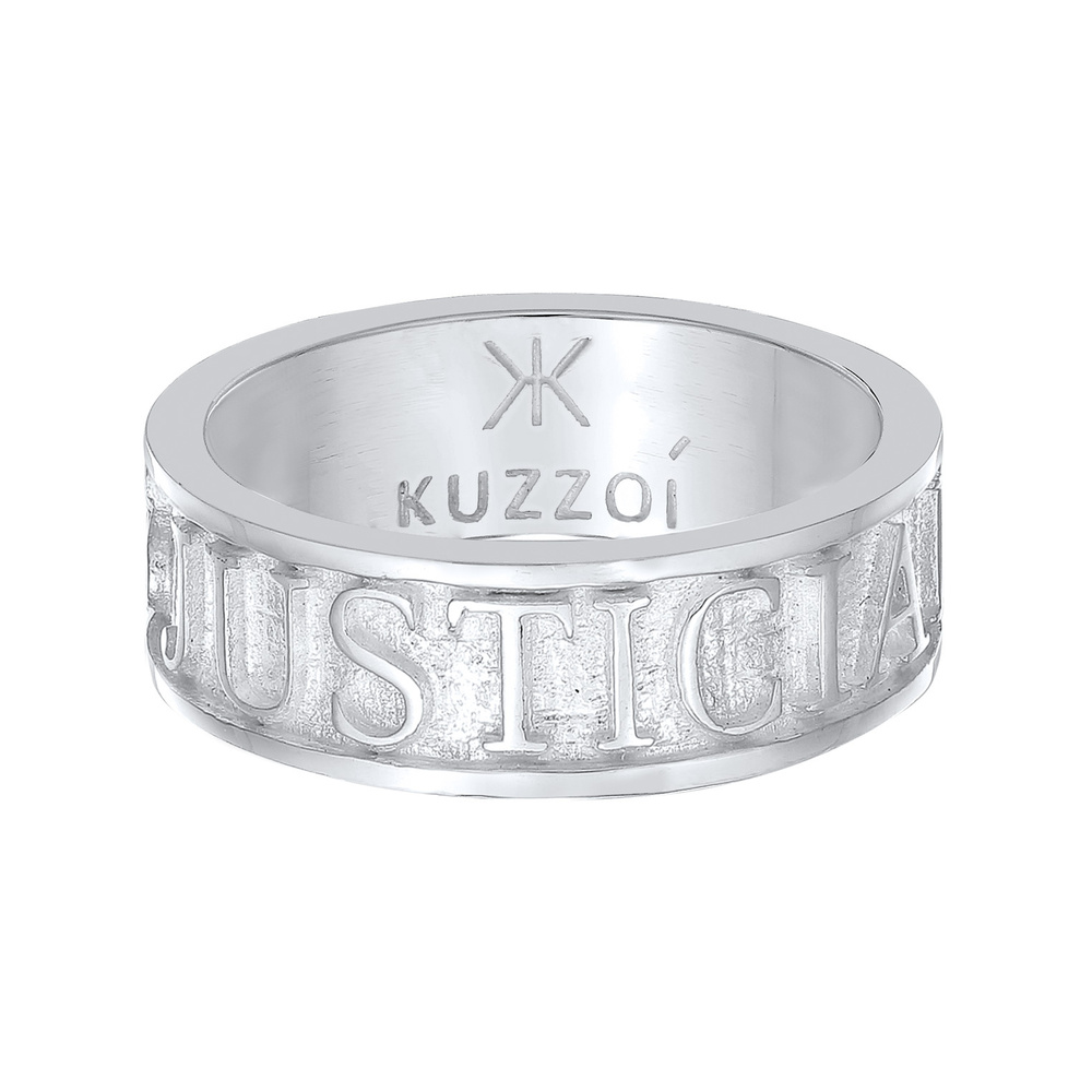 KUZZOI KUZZOI Bague Hommes ruban écriture massive en argent sterling 925 Bague