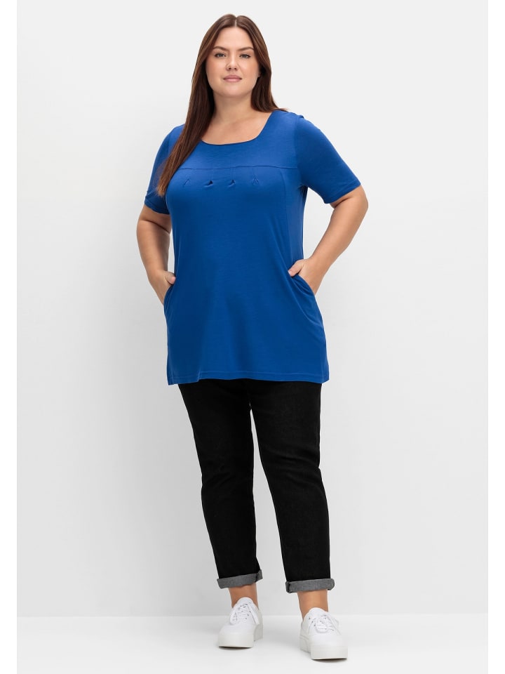sheego Longshirt in royalblau günstig kaufen