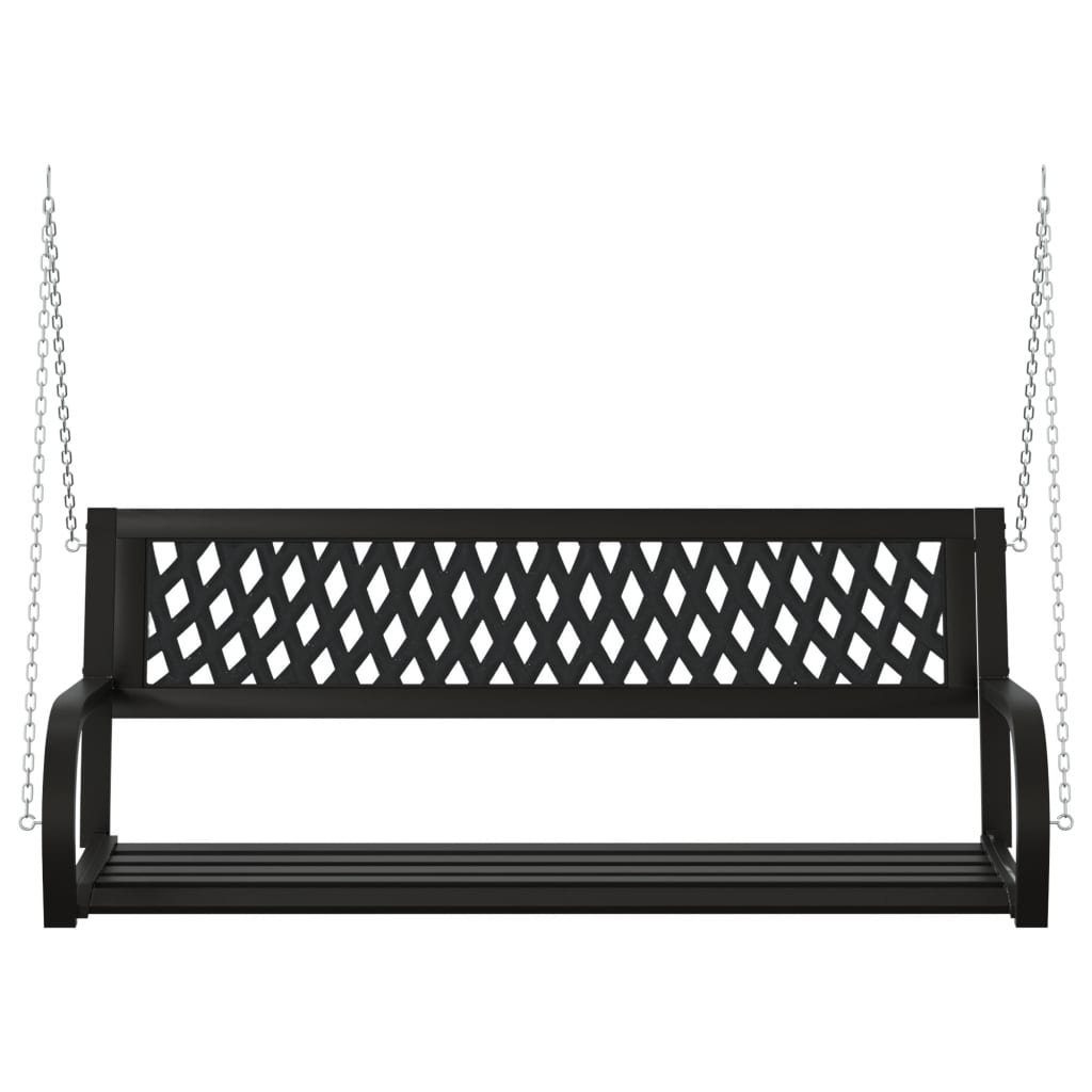 vidaXL Hollywoodschaukel Hollywoodschaukel 125 cm Stahl und Kunststoff Schwarz