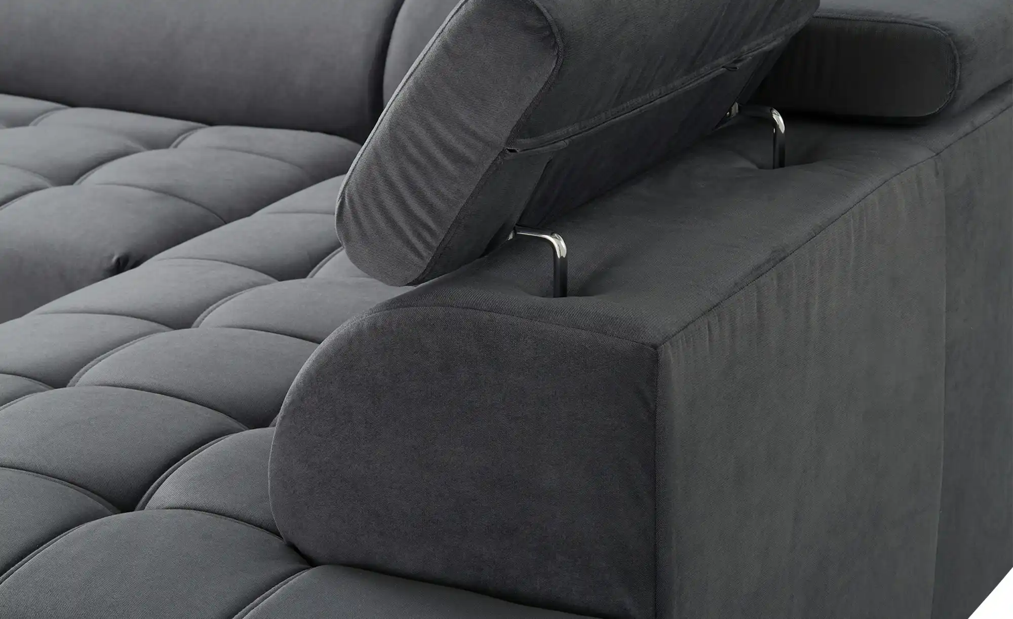 Primo Ecksofa aus Mikrofaser Carrara