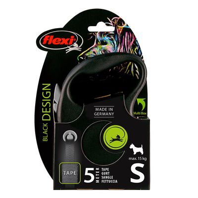 flexi Black Design Gurt-Leine schwarz, 5 m
