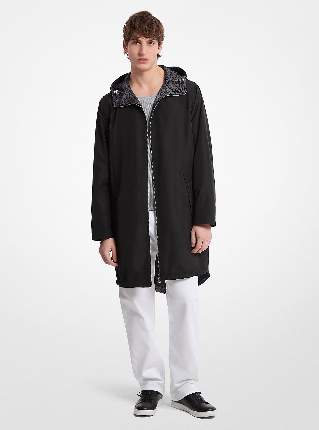 Signature Logo Reversible Anorak - CONCRETE