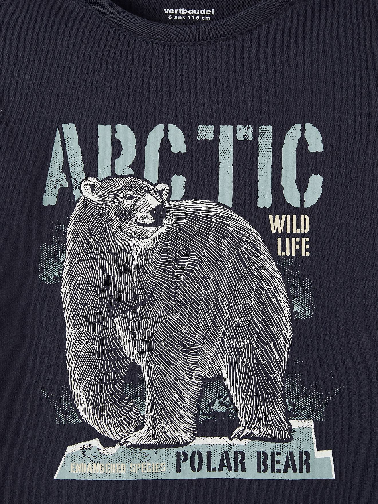 T-shirt motif animaux garçon en pur coton bio marine