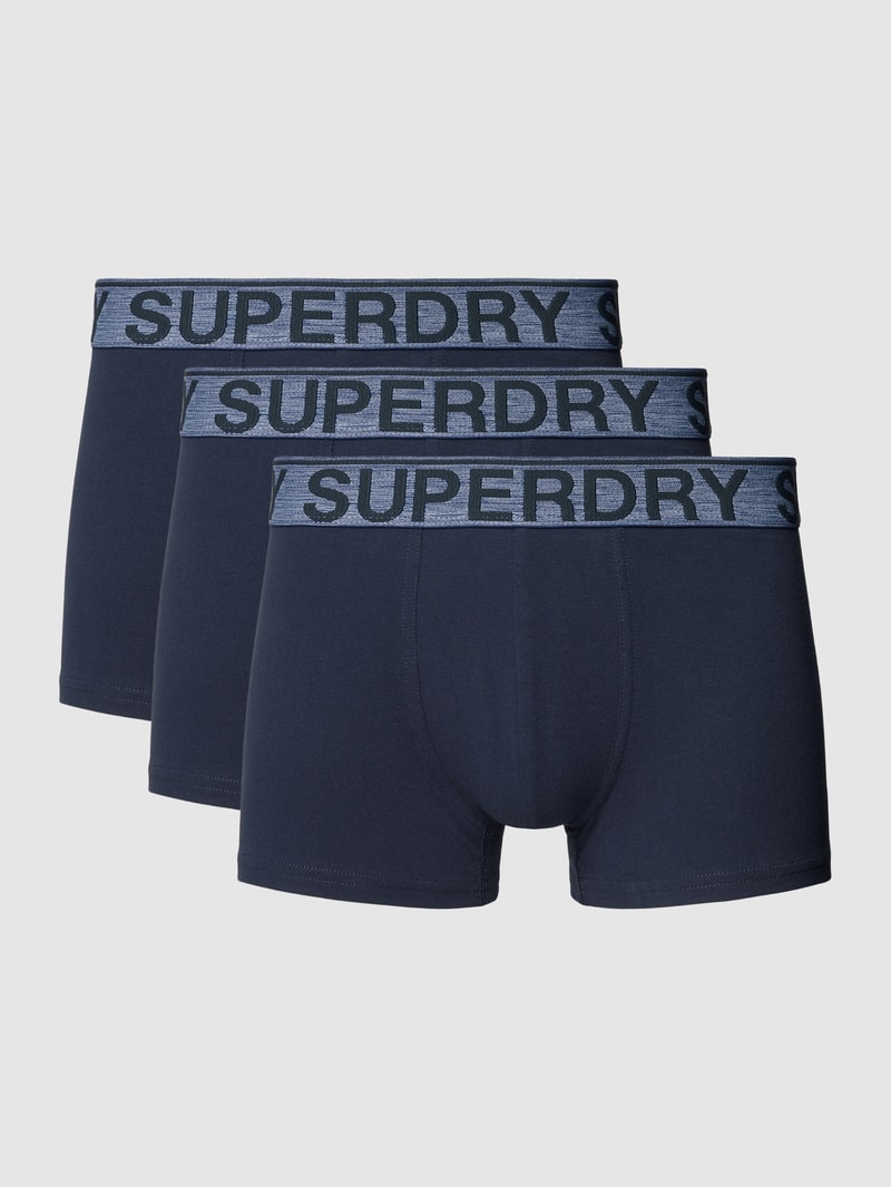 Trunks mit Label-Bund im 3er-Pack in dunkelblau