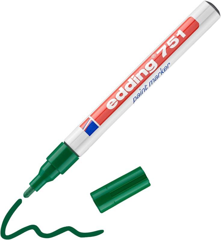 edding 751 Permanent Lackmarker Grün Mittel Rundspitze 1 - 2 mm