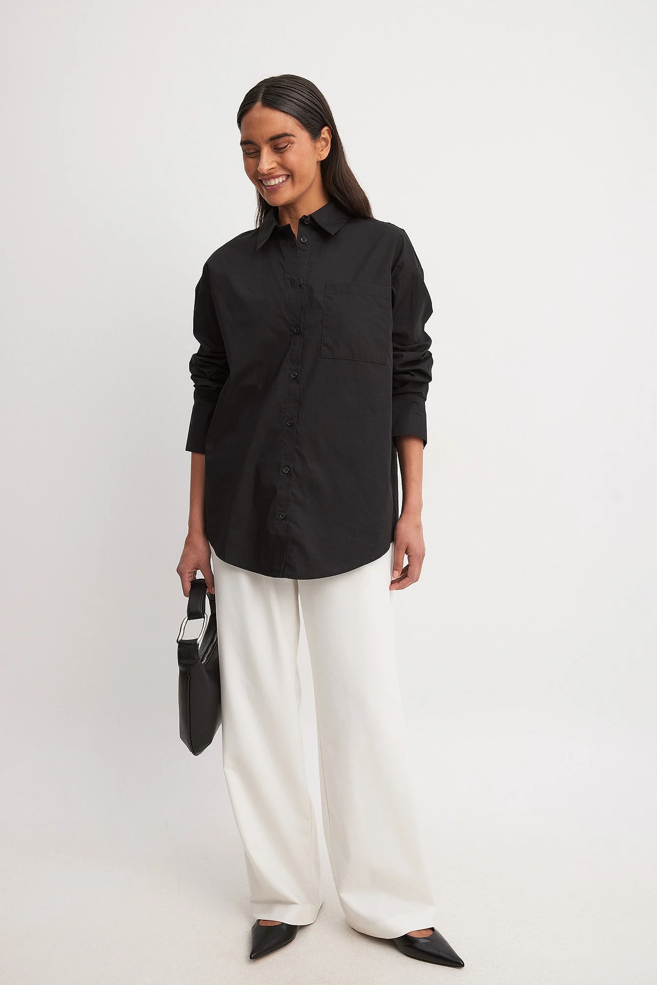 Oversize-Hemd mit Taschendetail aus Baumwolle