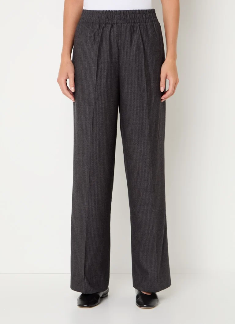 OLAF High waist wide fit trousers with pinstripe