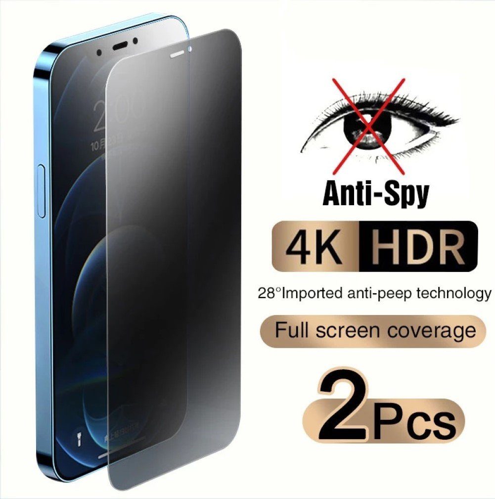 OLi Sichtschutzfolie 2X Sichtschutz Full Screen Privacy für iPhone 12 Mini, Panzer Schutz, (Spar-Set, 2-St), Deckt Kompletten Bildschirm