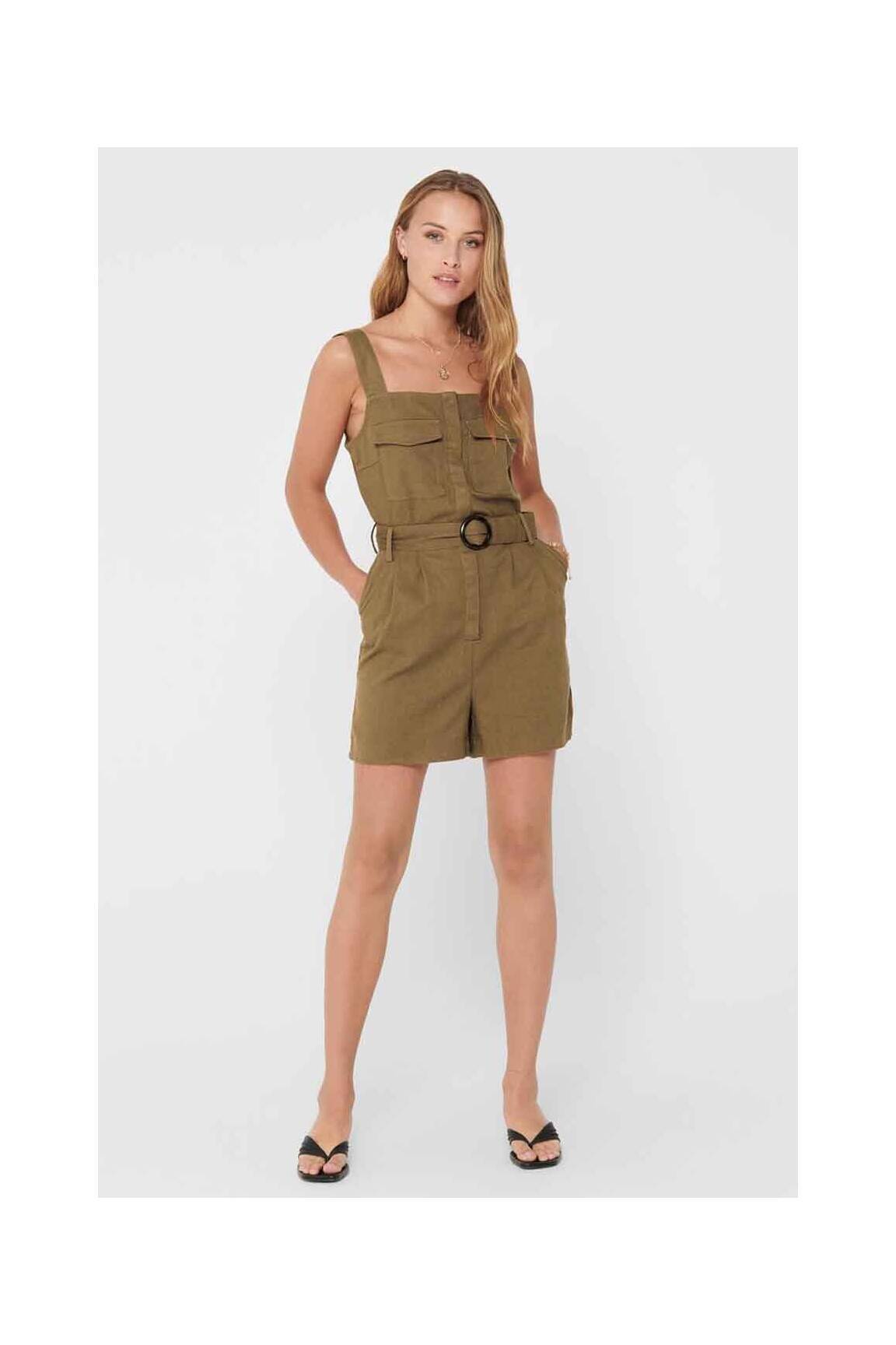 Only Combi Shorts Femme couleur marron