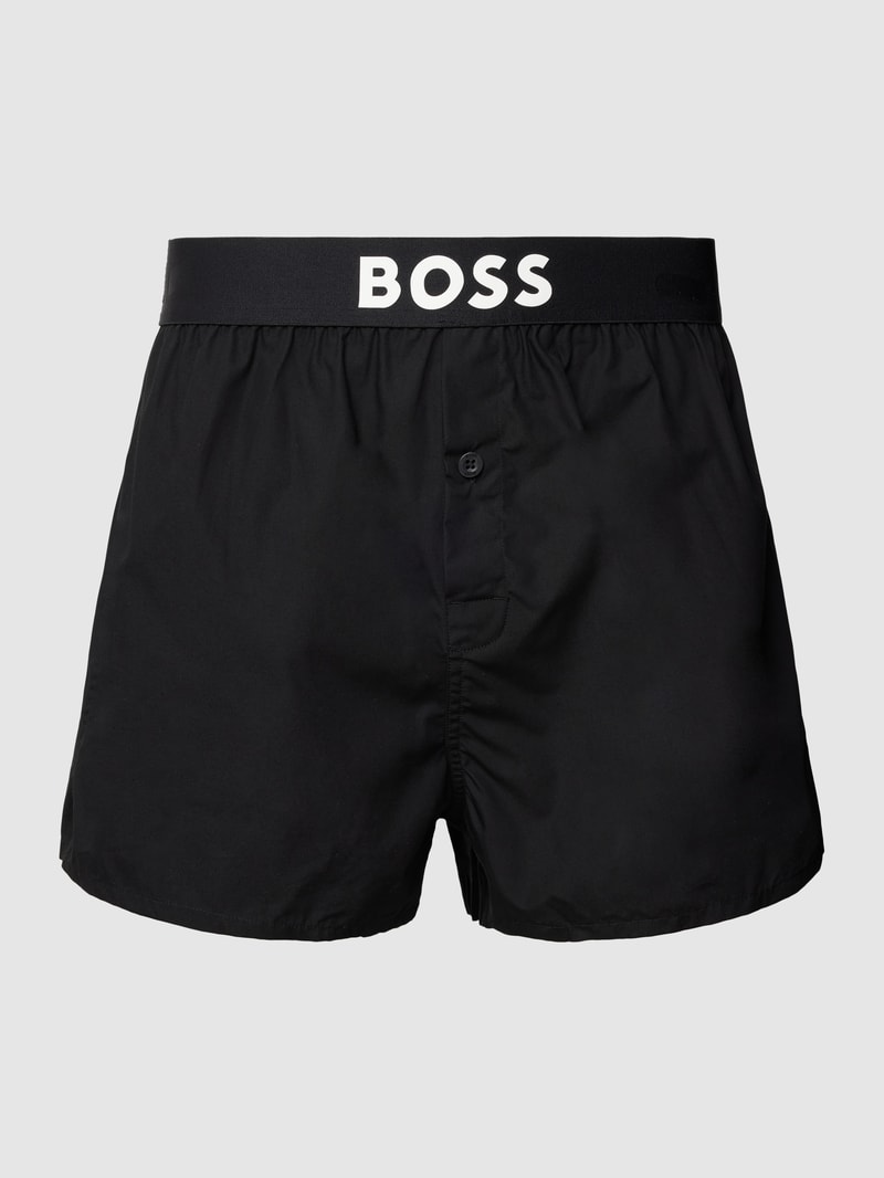 Boxershorts mit Label-Print in schwarz