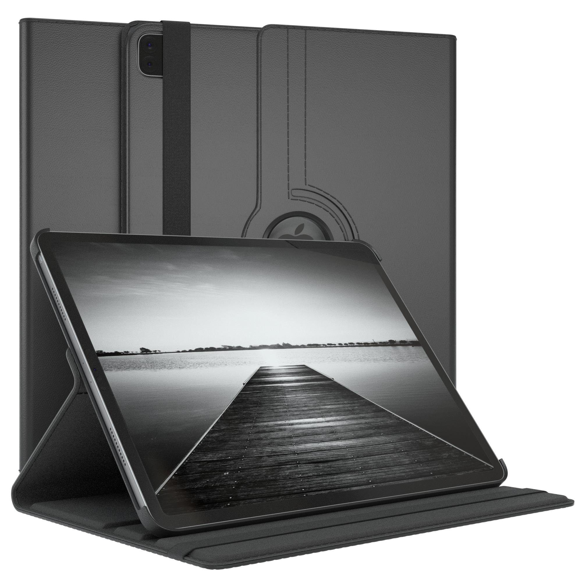 EAZY CASE Tablet-Hülle Rotation Case für iPad Pro 5./6. Gen. 2021/2022 12,9 Zoll, Hülle 360° drehbar mit Standfunktion Etui Anti-Kratz Tasche Schwarz
