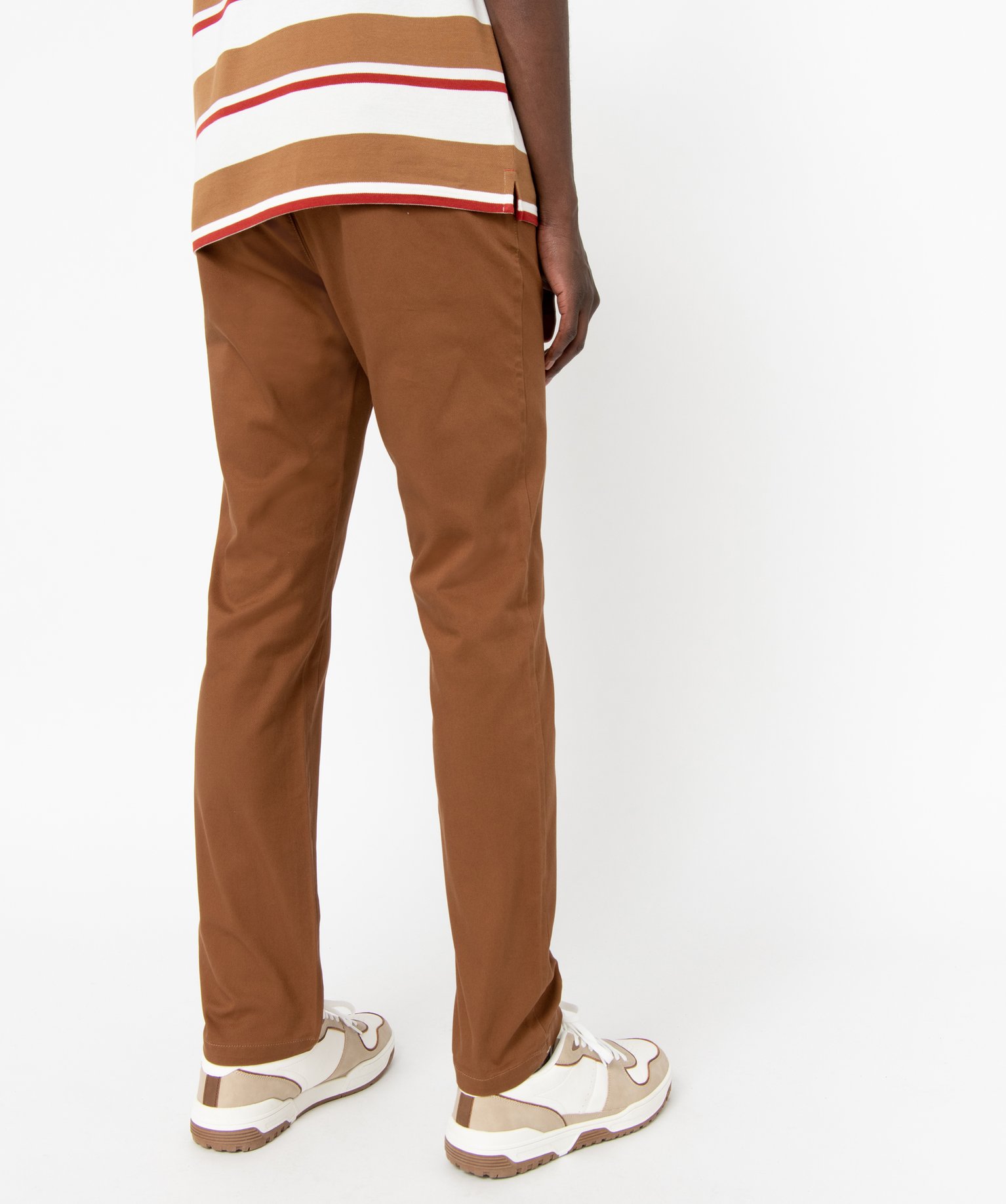 Pantalon en coton homme avec ceinture tressée beige fonce | GEMO