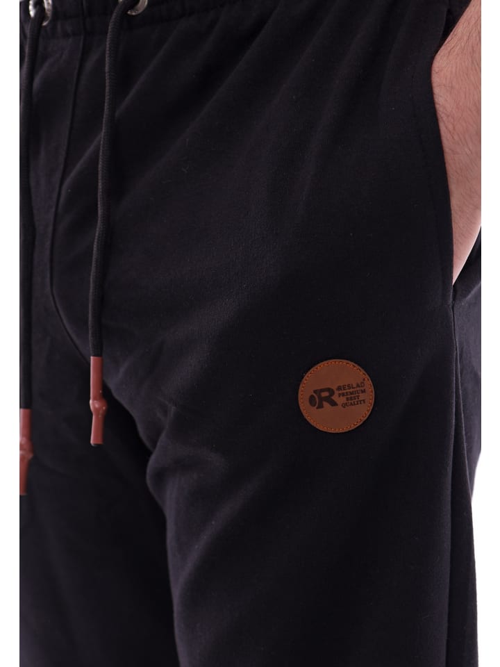 RESLAD Jogginghose Sporthose mit Brandpatch in schwarz günstig kaufen