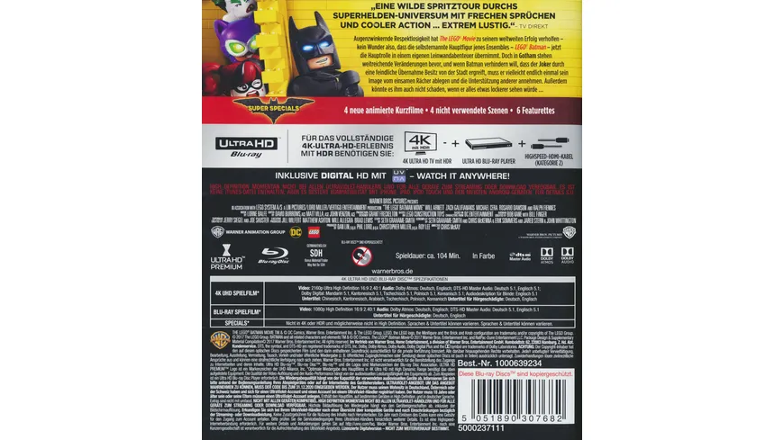 The Lego Batman Movie  (4K Ultra HD) (+ Blu-ray)