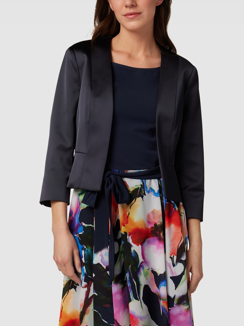Blazer mit Schalkragen in marineblau meliert