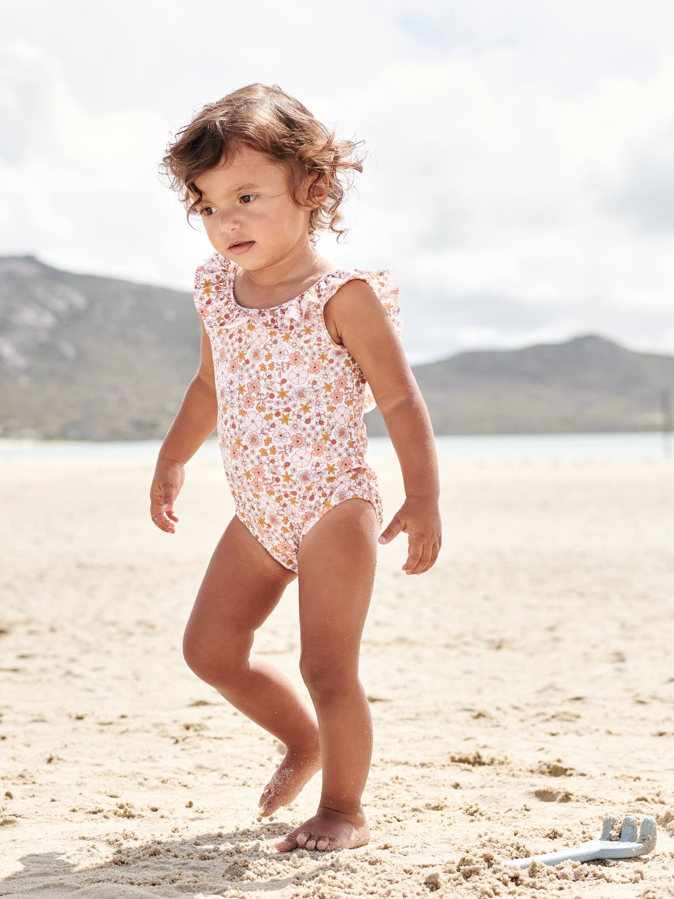 Maillot de bain 1 pièce bébé fille vintage rose