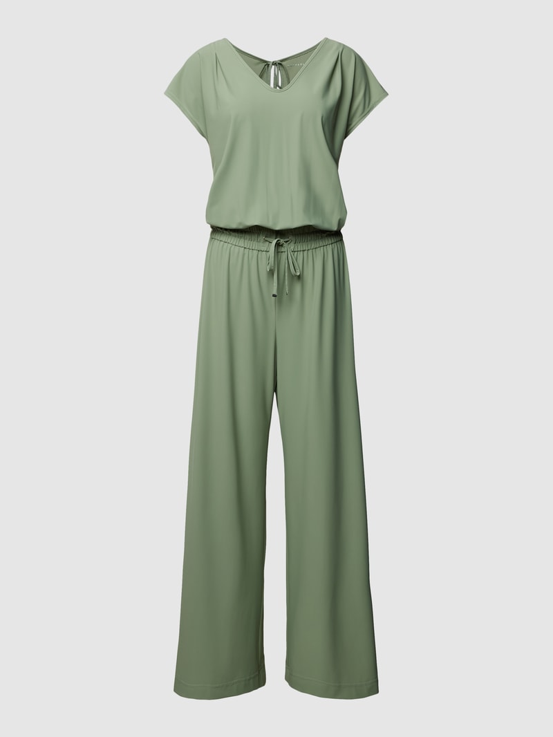 Jumpsuit mit V-Ausschnitt Modell 'JO' in khaki