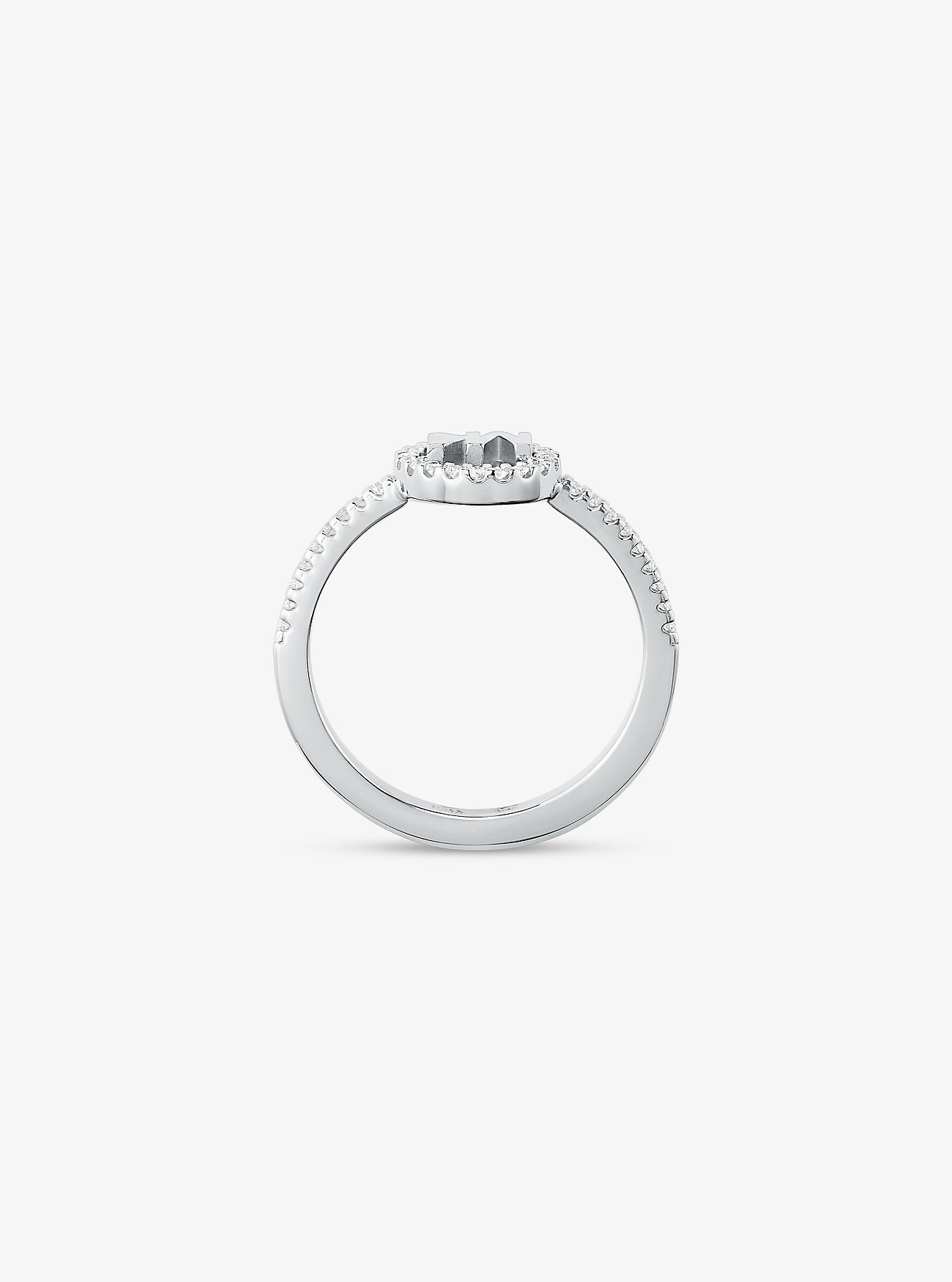 Ring med logo i sterlingsølv belagt med edelmetall - SØLV