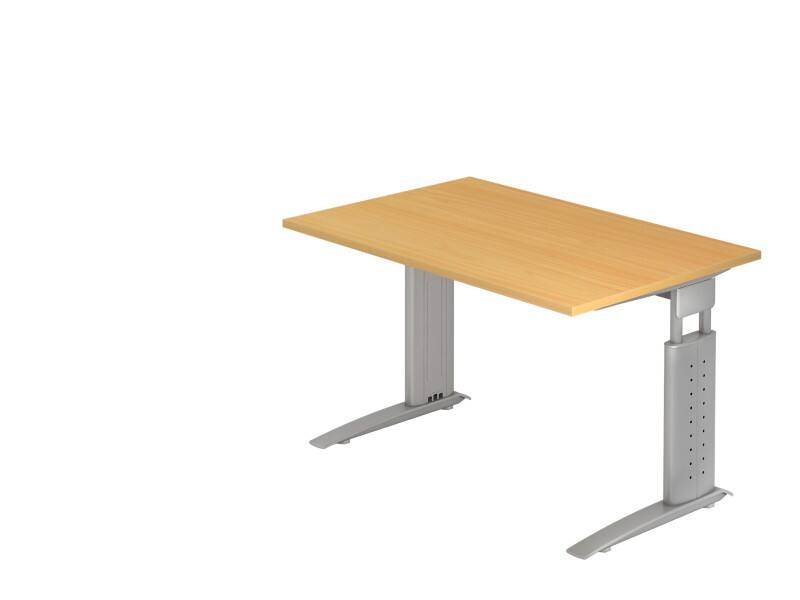 Hammerbacher Schreibtisch US12 Buche, Silber 1.200 x 800 x 680 x 680 - 860 mm