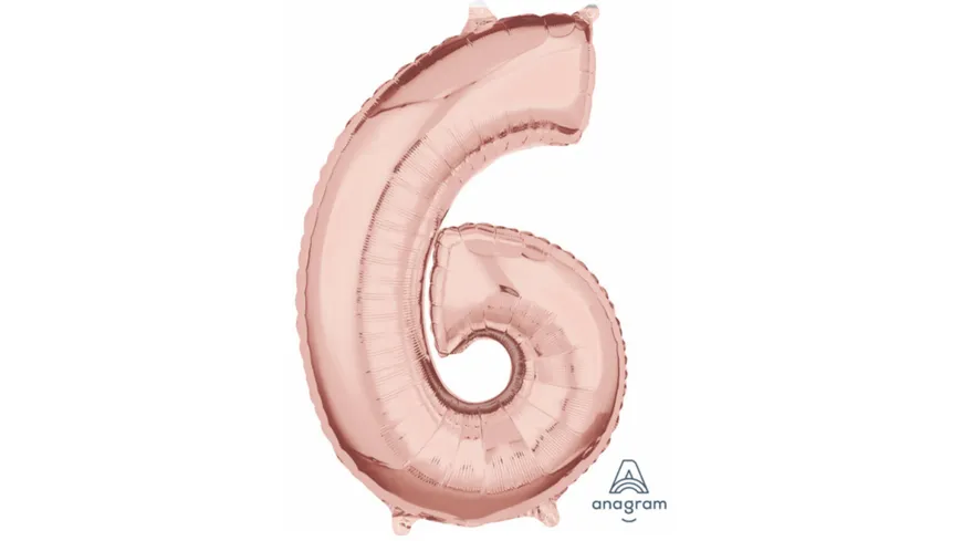 Amscan - Folienballon Zahl 6 rose-gold 26