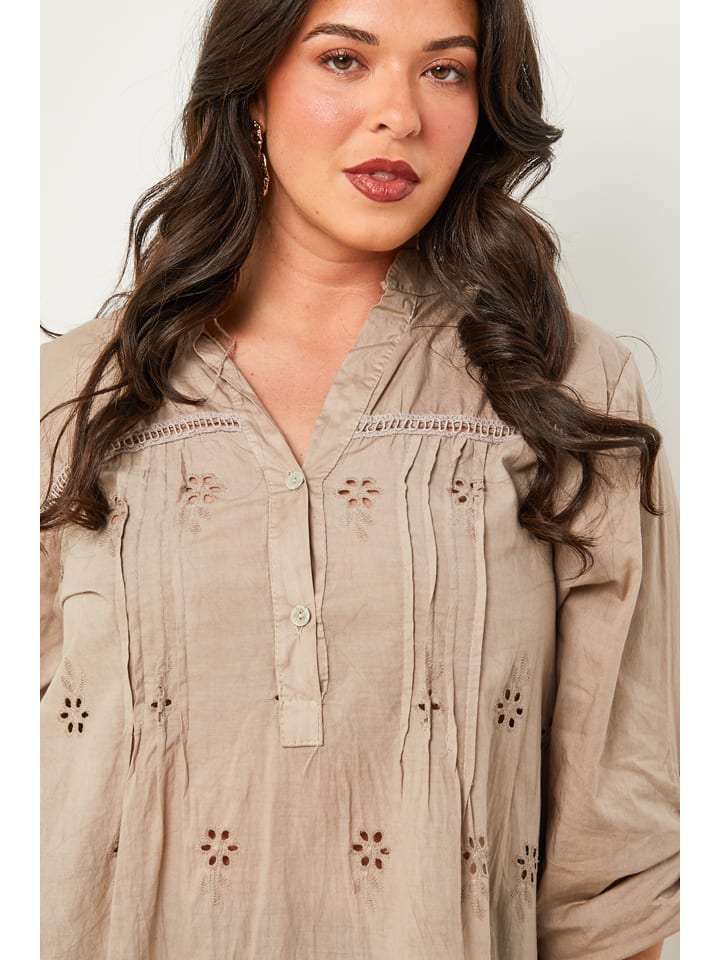 Curvy Lady Tunika in Taupe günstig kaufen