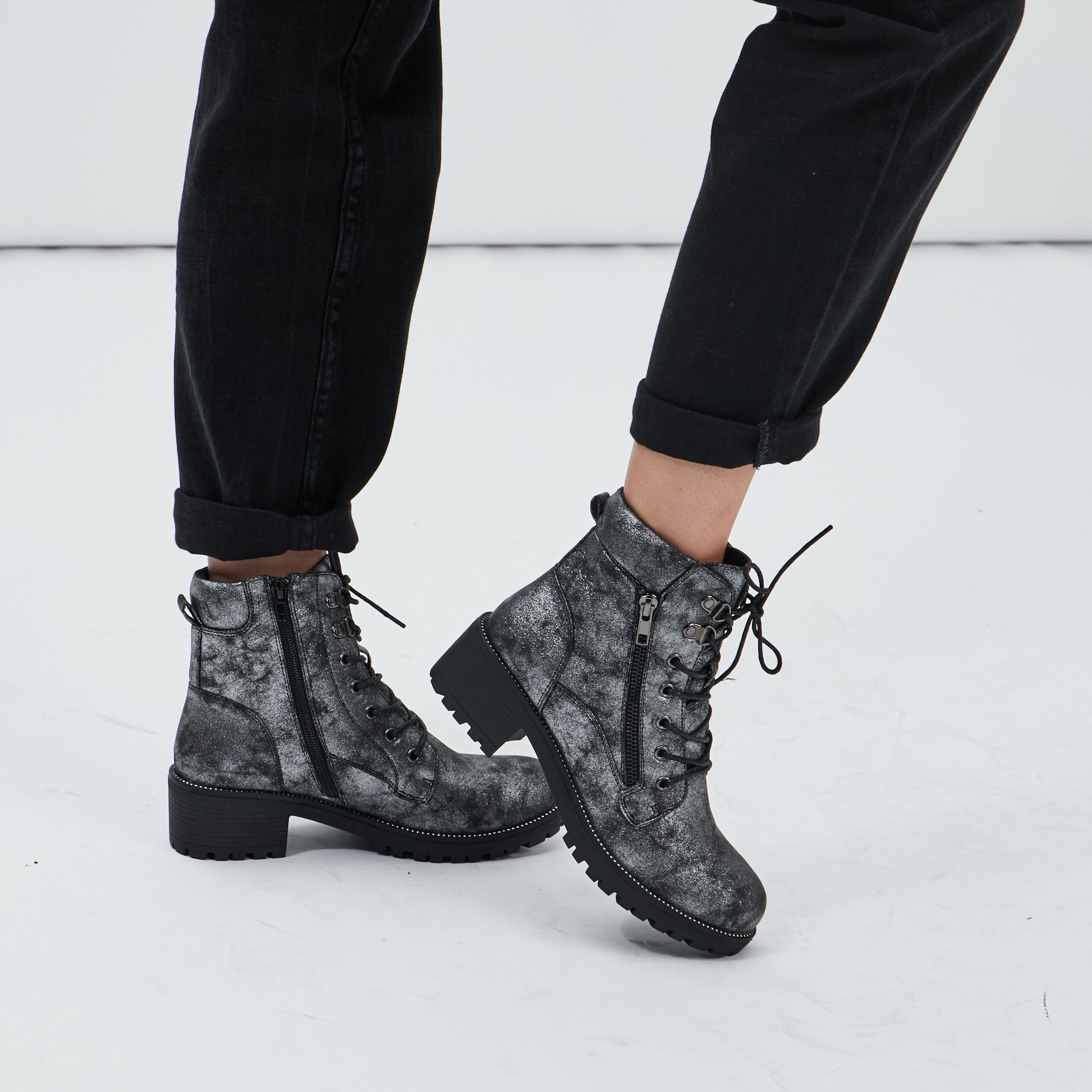 Bottines irisées gris femme | La Halle