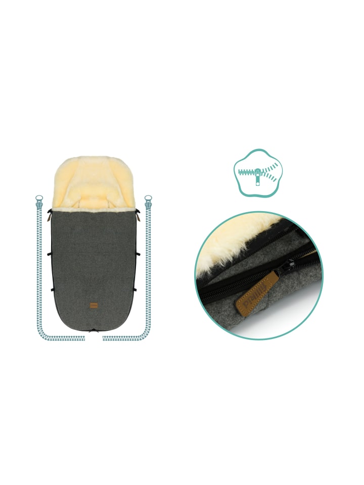 fillikid Echtfell-Winterfußsack Makalu Wool Exklusiv in Grau günstig kaufen onesize