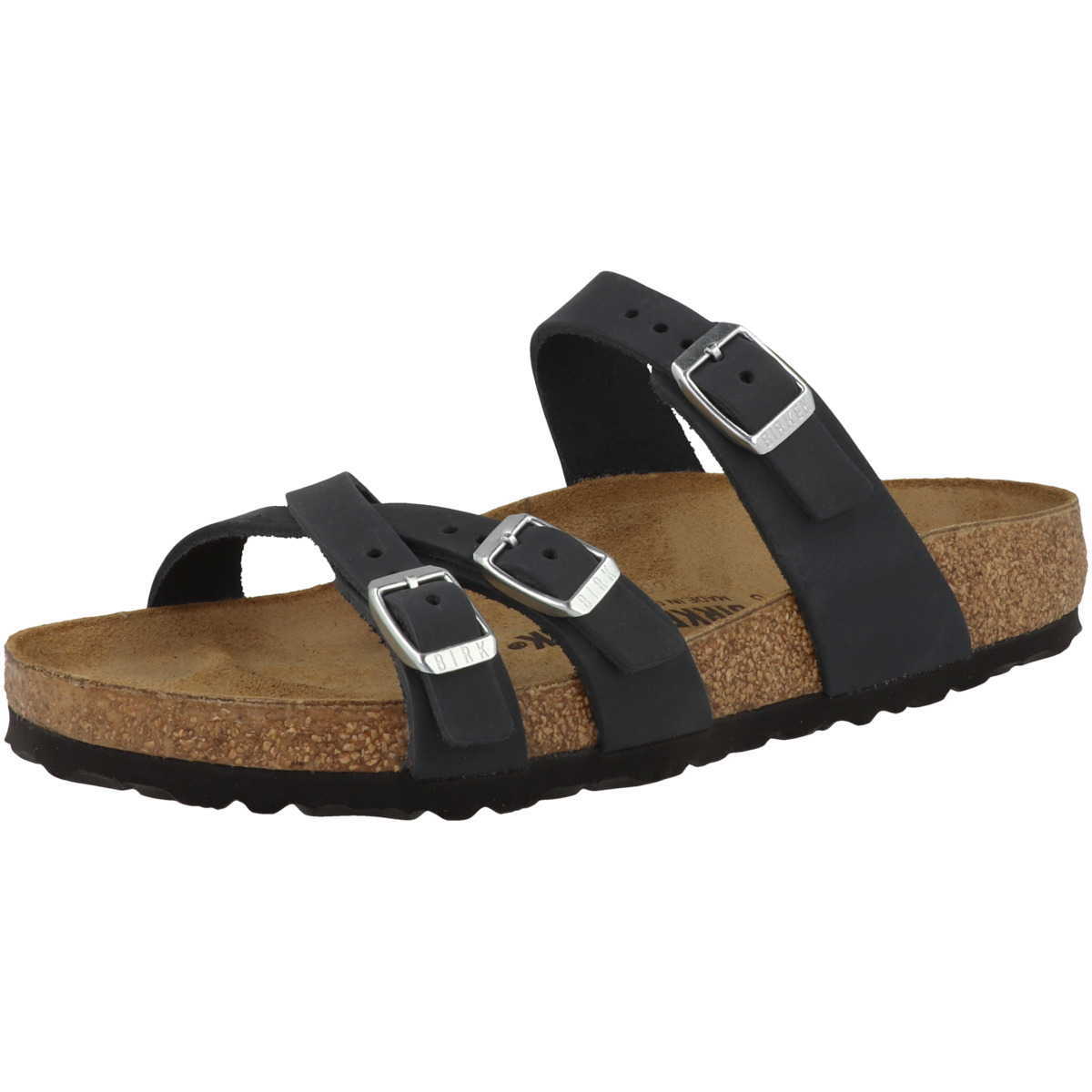 Birkenstock Franca geöltes Naturleder normal Sandale schwarz