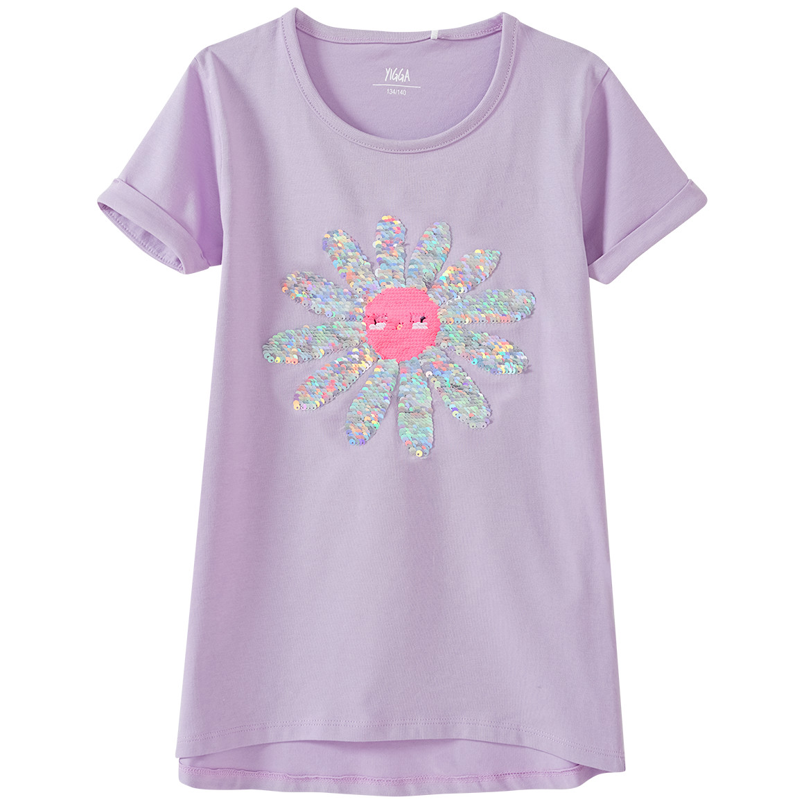 Mädchen T-Shirt mit Wendepailletten