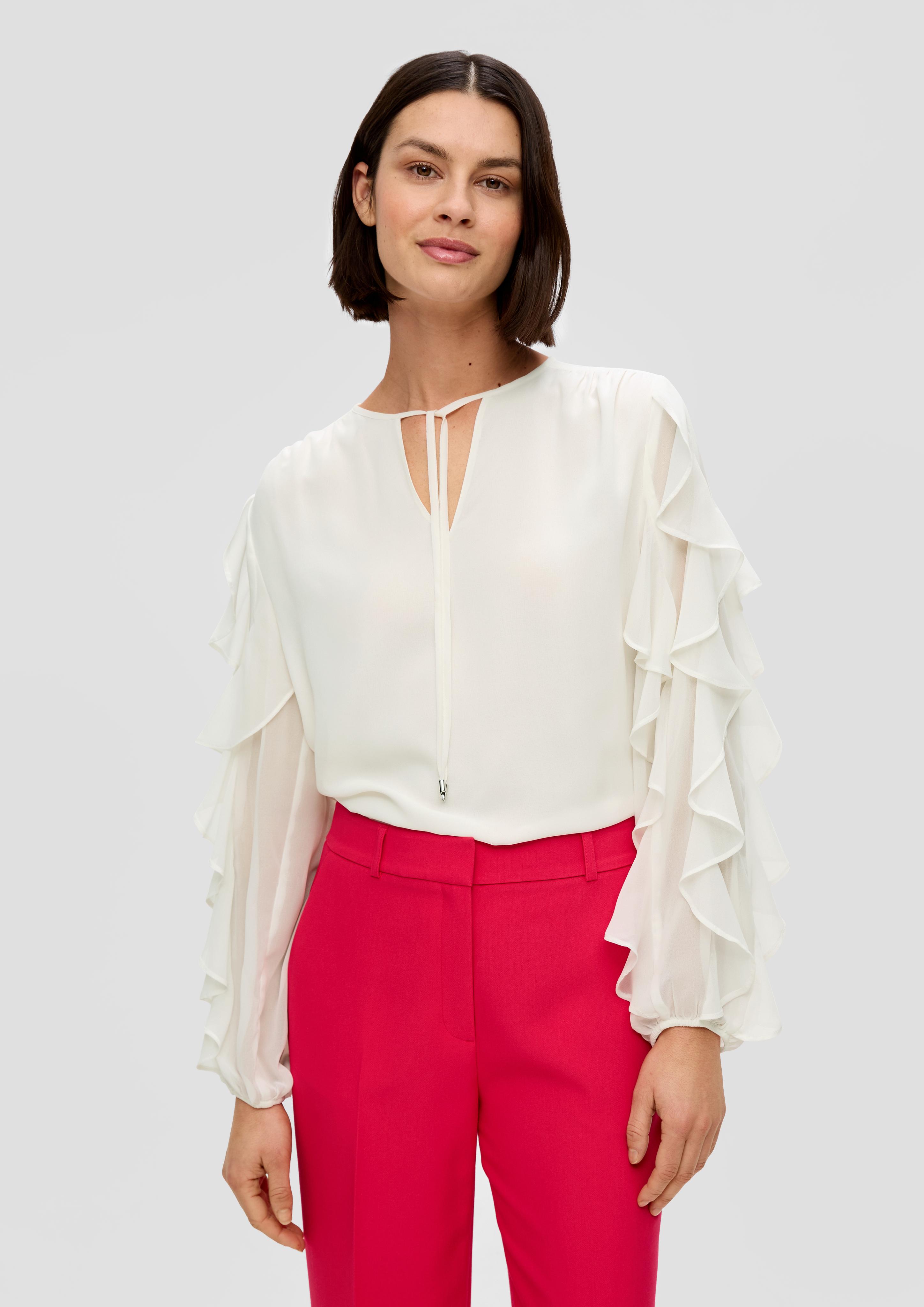 Chiffonbluse mit Rüschen-Ärmeln  2141664-0200