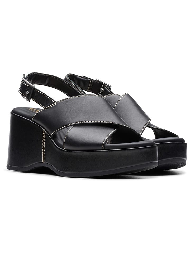 Clarks Leder-Keilsandaletten 