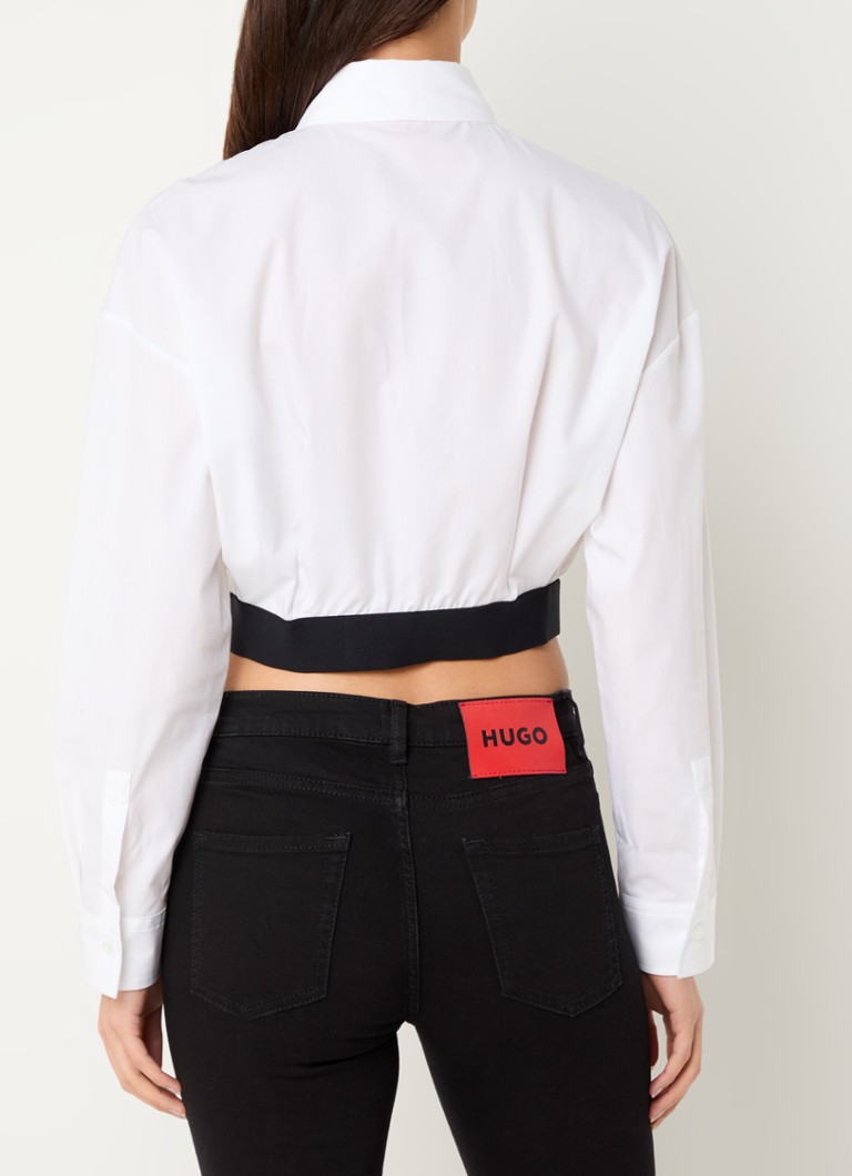 HUGO BOSS  Evesia cropped blouse met logoband