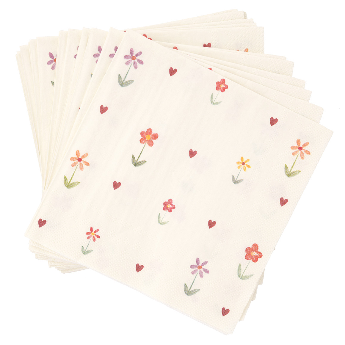 20 Servietten mit Blumen-Motiv