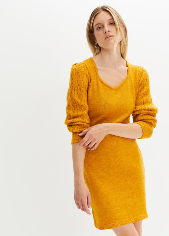 Strickkleid mit Ajourmuster