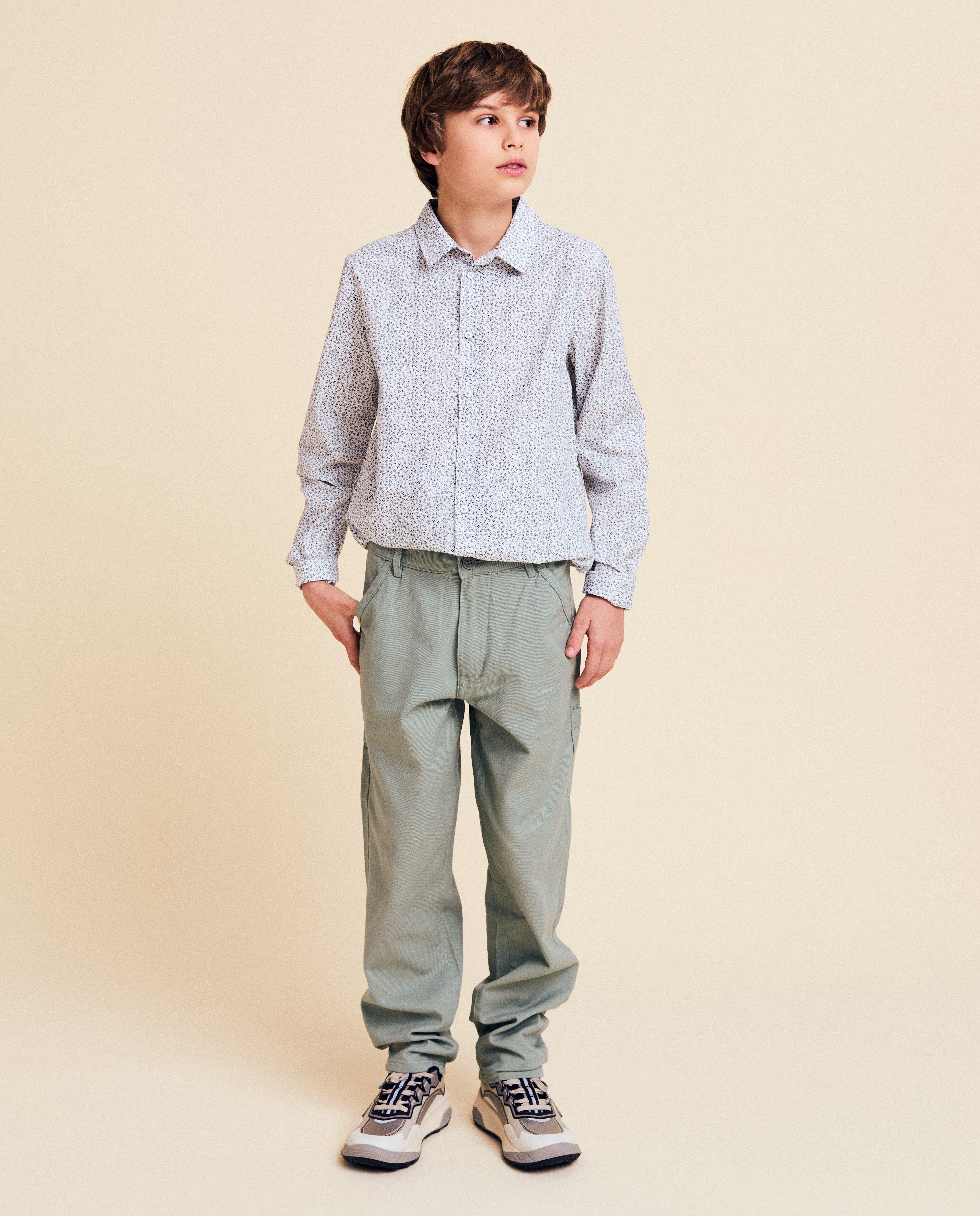 Kidz Nation Világoszöld nadrág, bő szabású, khaki színű, alkalmi viselet