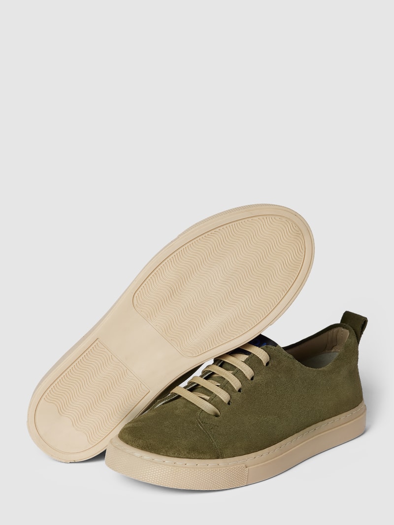 Sneaker aus Leder in khaki