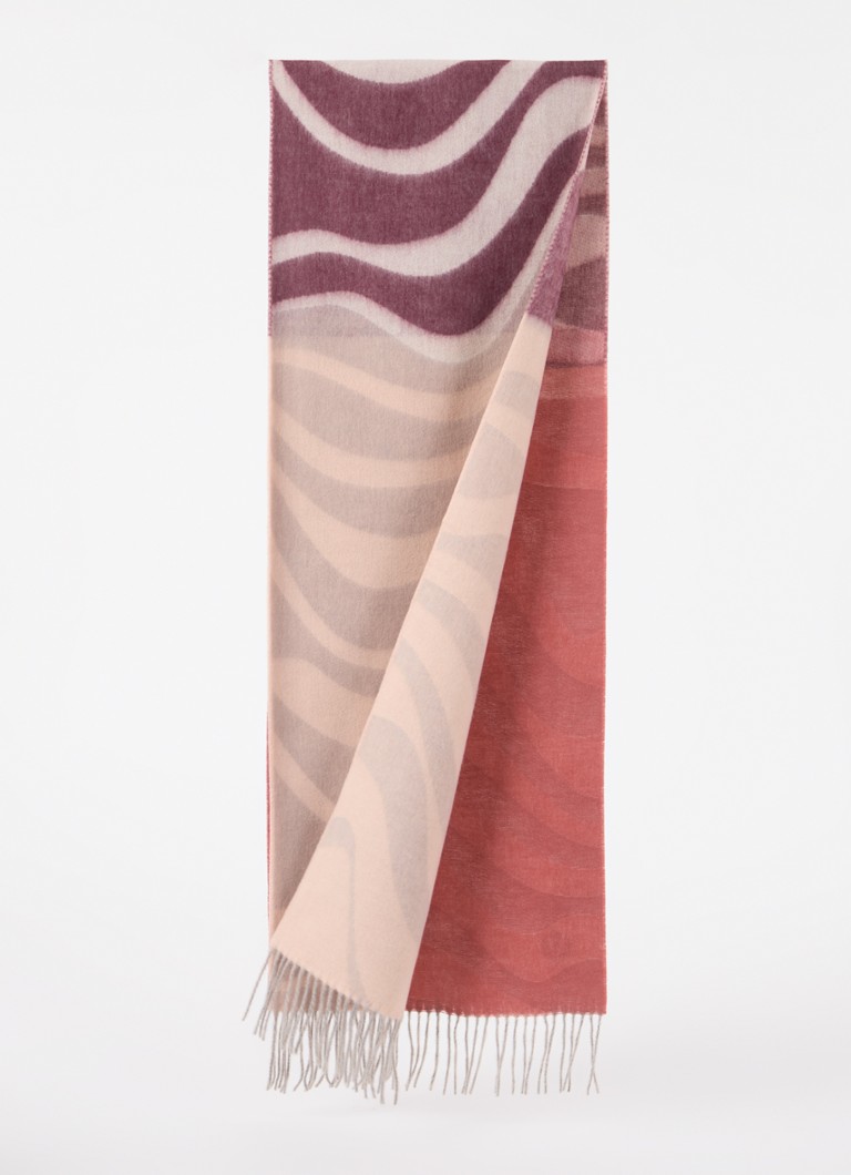 Fraas Scarf with graphic print and fringes 200 x 35 cm