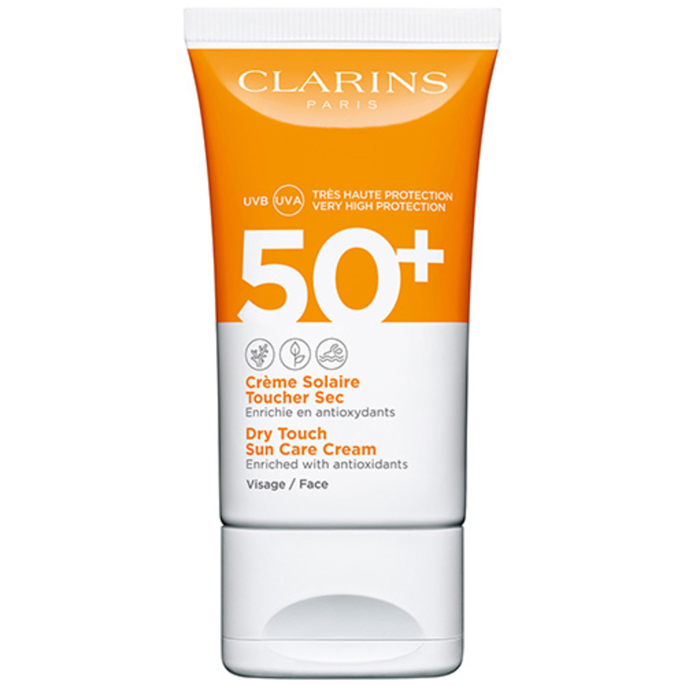 Clarins Crème Solaire Toucher Sec - Visage UVA/UVB 50+ Crème solaire enrichie en antioxydants
