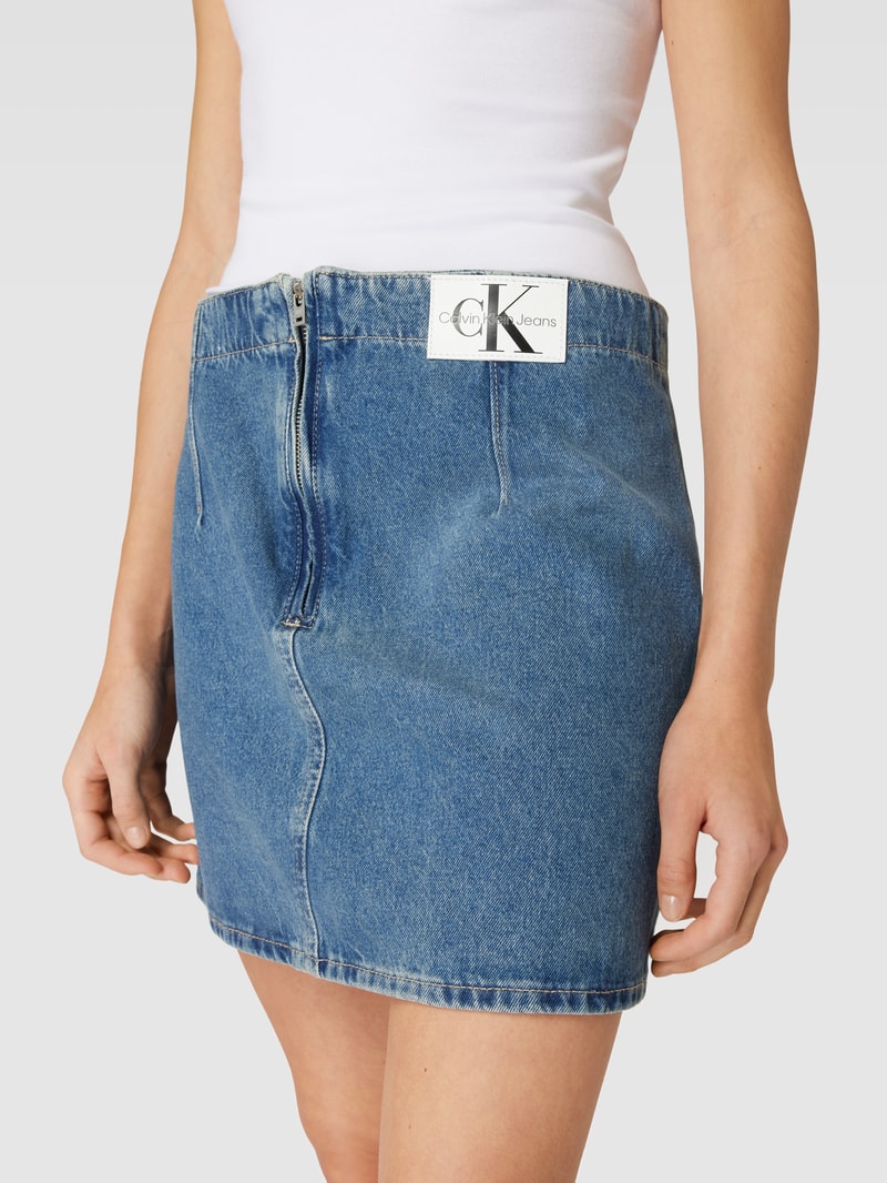 Jeansrock mit Label-Detail in jeans