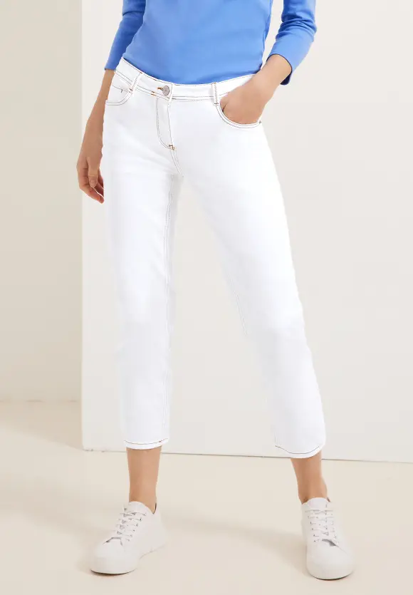 CECIL Weiße Loose Fit Jeans