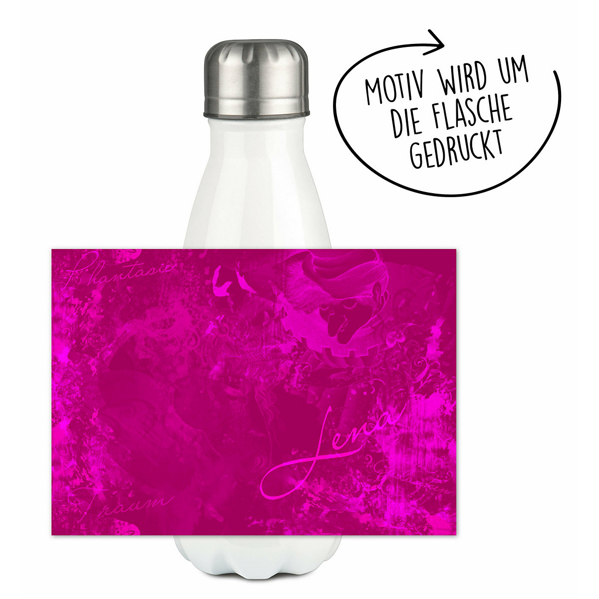 Edelstahl Kinder Thermoflasche / Trinkflasche bunt Traum Farbe brombeere Spülmaschinenfest, Auslaufsicher, Bruchfest, Doppelwandig, Für Heißgetränke geeignet, Mit Deckel, Isoliert